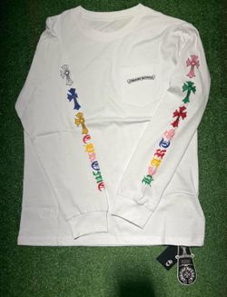 white rainbow chrome heart shirt