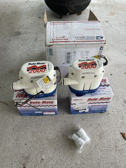 2 Rule Bilge Pumps For Any Size Boat. Auto. Floats Rule 12 V 