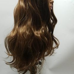 Long Brown Wavy Wig