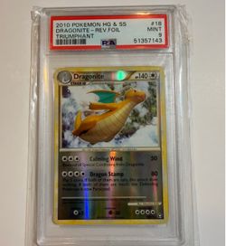 2010 Pokemon HG & SS Triumphant Dragonite Reverse Foil PSA 9 Pokemon Card