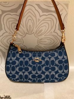 Coach navy blue denim bag