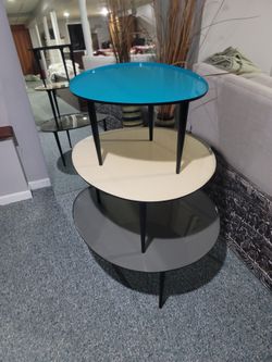 Vintage Mid-century enamel nesting tables