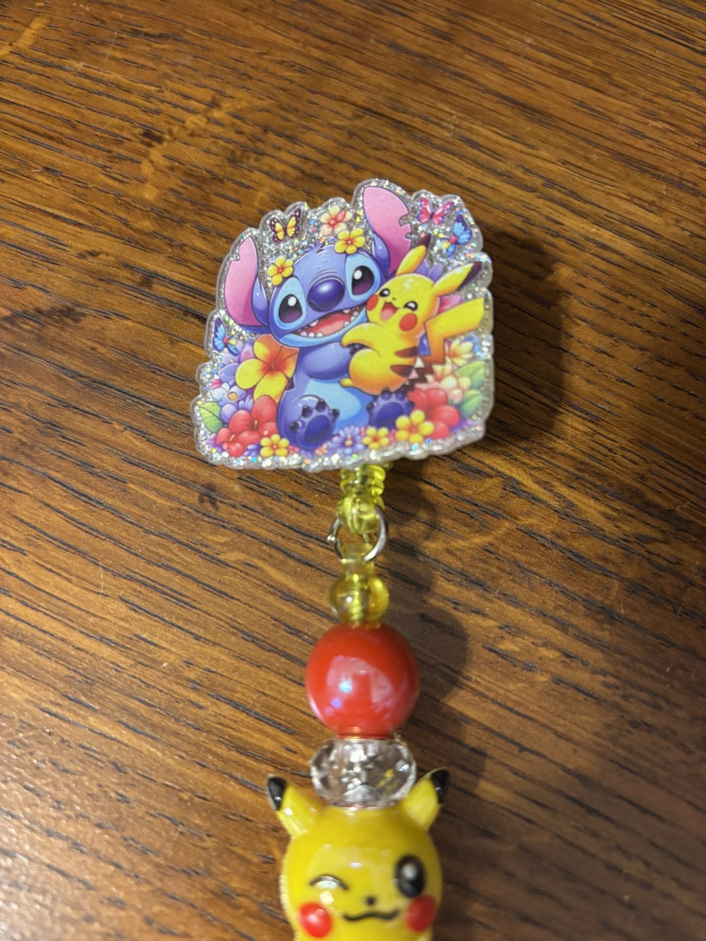 Stitch And Pikachu Badge Reel