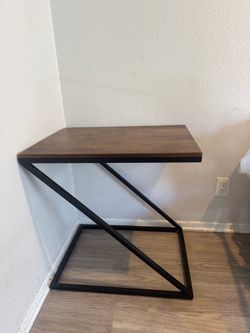 Dark Brown & Black Side Table – $20
