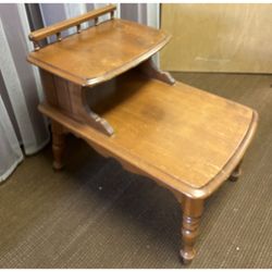 Vintage step end table. Retro 2 Tier side table. Accent table