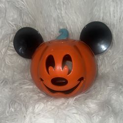 Like New Disney Mickey Mouse Pumpkin Candle Holder