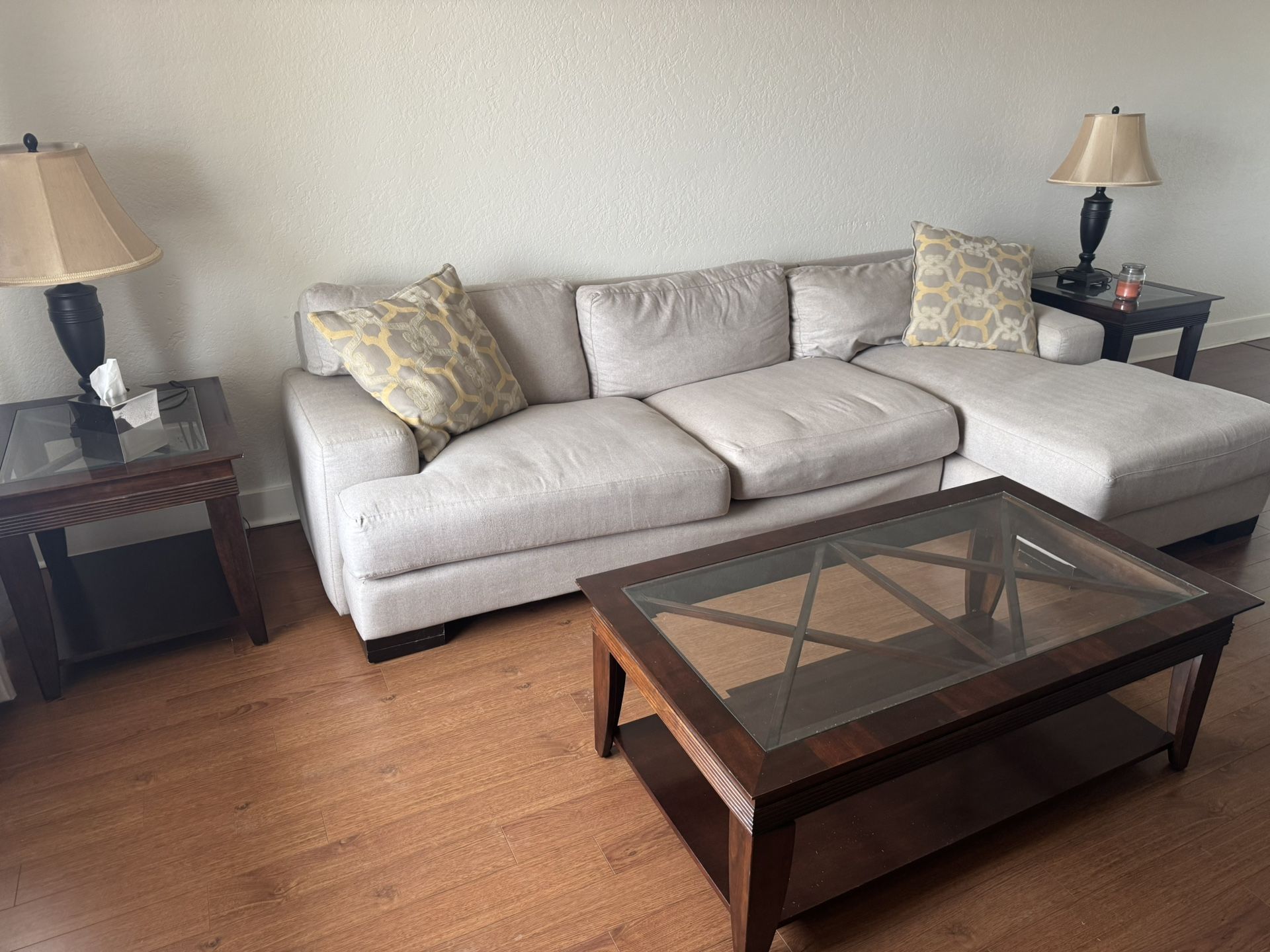 Side tables and coffee table only