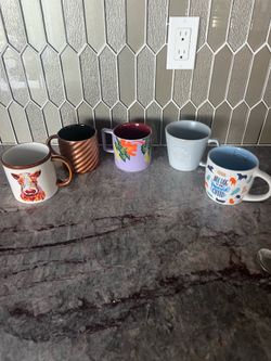 5 Assorted Coffee Mug Bundle - Cute & Functional Styles!