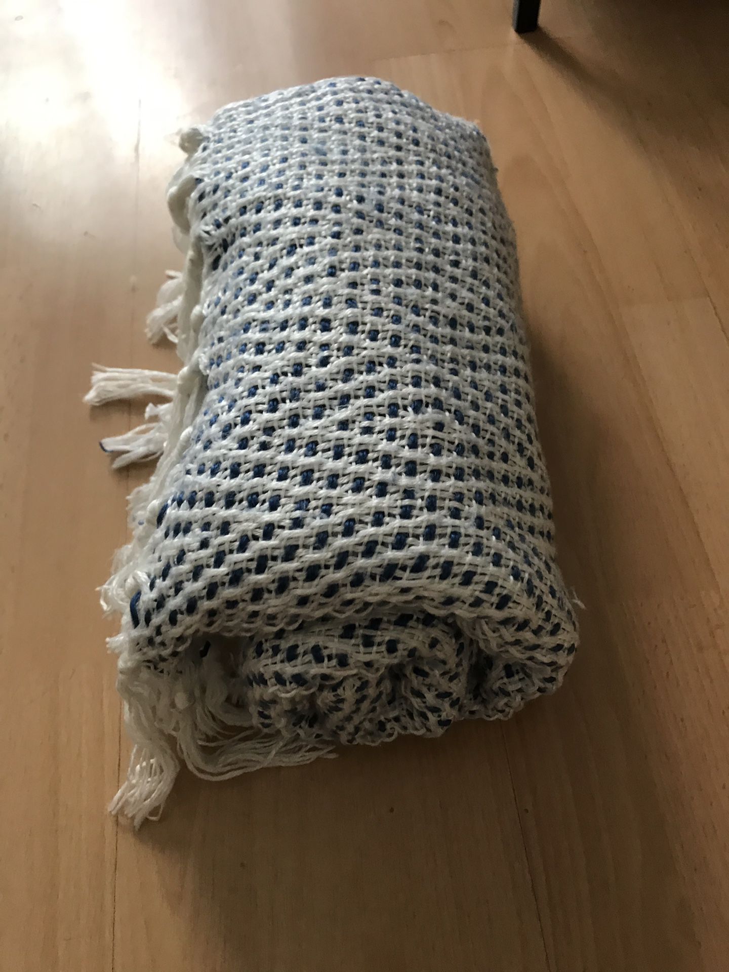 Blue and White Throw Blanket