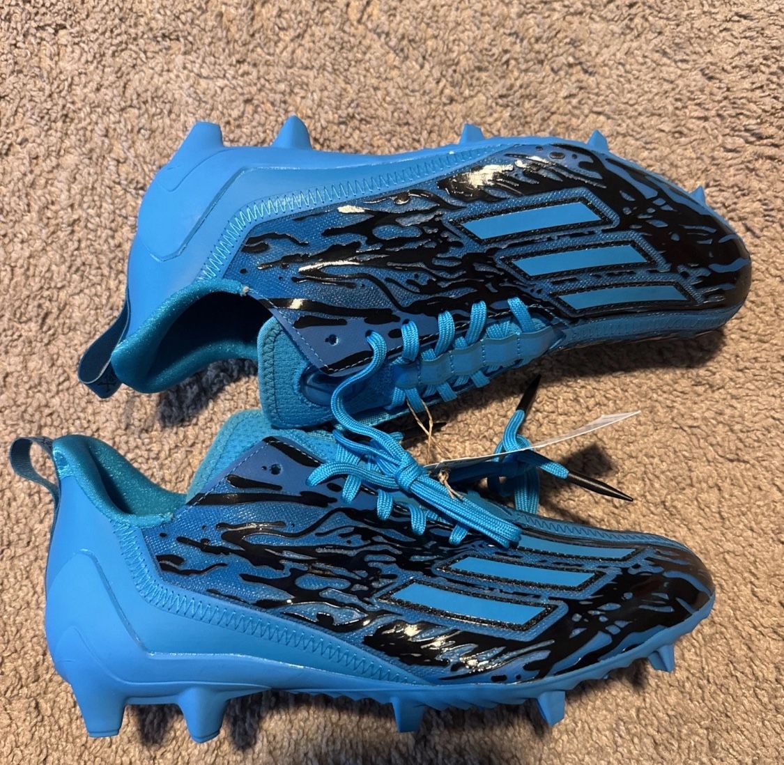 Adidas Football Cleats Cyan Blue Black Adizero 12.0 Poison  display picture 1