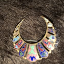 Antique Half Moon Multi Color Pin