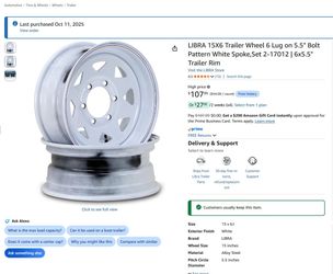 LIBRA 15x6 Trailer Wheels (Set of 2) — Brand New, Never Used
