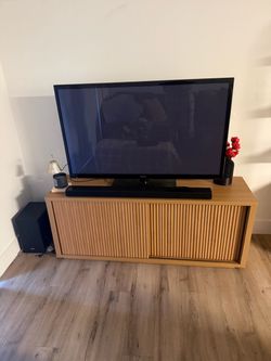 Bamboo set ( book case, tv stand, and table with 4 chairs)