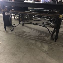 Metal And Wood Outdoor Table