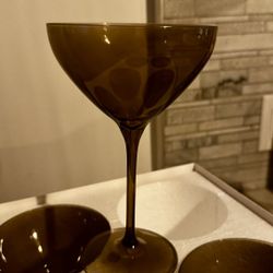 BRAND NEW - ESTELLE COLORED MARTINI GLASS - SET OF 6 {GRAY SMOKE}