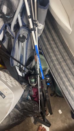 Fishing Gear Bundle: Shakespeare Tiger Stick, Ozark Trail Rod, Tackle Bag & Box