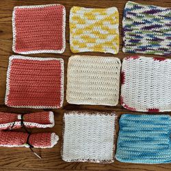 10 New Handmade Washcloths 