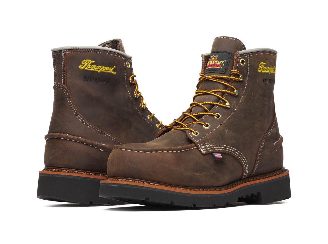 THOROGOOD MEN'S 1957 SERIES 6" MOC TOE WATERPROOF STEEL TOE WORK BOOTS (contact info removed) Size 11D Mink Oil Included