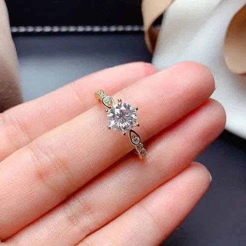 "Romantic Beautiful Carved Zircon Gold Plated Dainty Ring for Women, L278
 
 