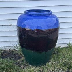 Tri Colored Ceramic Extra Large Planter