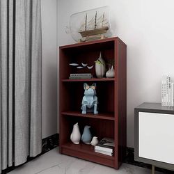 3 Shelf Wood Bookcase Freestanding Display Shelf Adjustable Layers Bookshelf  （B0852WF425）