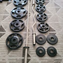 Hampton Fitness Olympic Plate And Bar Set