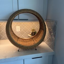 Mid Century Modern Wicker Magazine Holder/ Home Decor