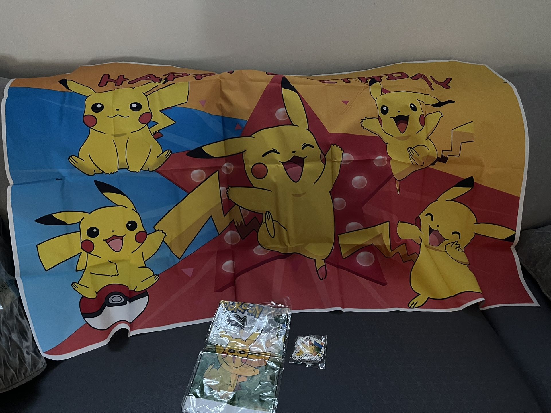 New Pokemon Backdrop Table Cover And Stickers