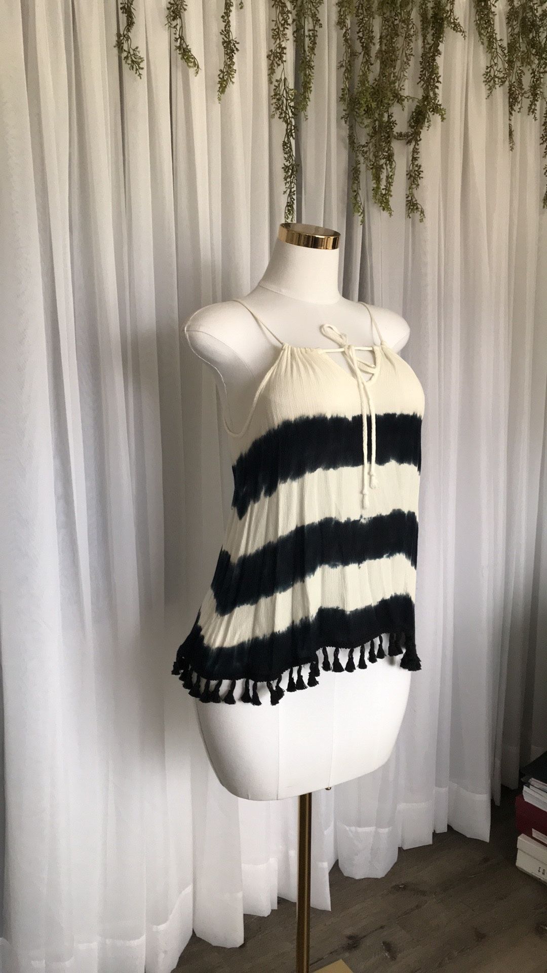 Boho Fringe Tie Dye Top Size M