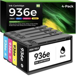 936e 936XL High Yield Ink Cartridges with Chip Combo 4-Pack