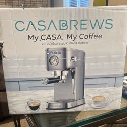 Casa Brews Silver Espresso Machine 