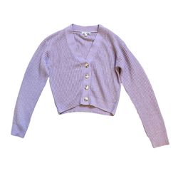 Fashion Nova Cropped Lavender Cardigan