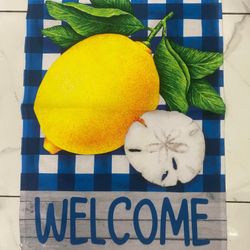 Welcome Lemon Wreath Spring Bird Double Side Summer Yard Garden Flag 12x18 