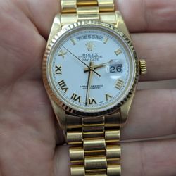 Rolex 18238 Day Date Box Papers Buy Sale Gold Gold Scrap Silver Watches 10k 14k 18k 22k 24k Double Quickset 