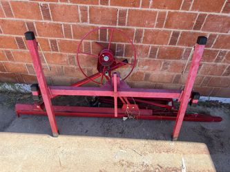 Red Metal Hay Rake Farm Equipment