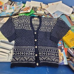 Handmade Scandinavian Wool Sweater  Size L