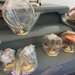 Piece Brass/gold Lot (Vintage OrBathroom Set) – ALL TOGETHER – Coffee Pot NOT Included