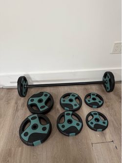 US Weight Adjustable Barbell Set 55LB Barely Used Home Gym