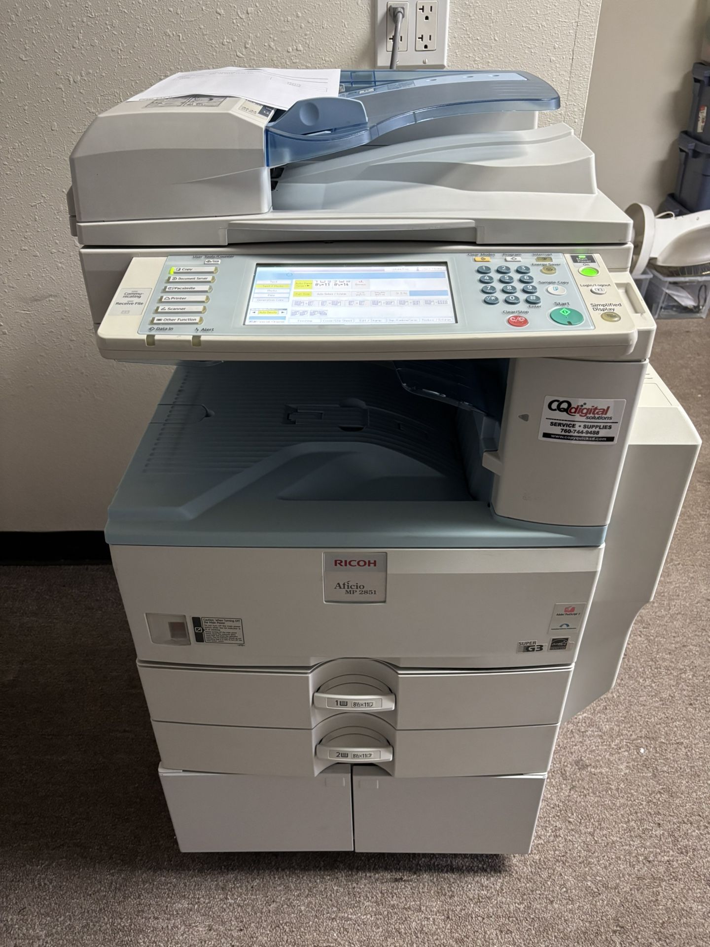Ricoh MP 2851 B&W Commercial Grade Copier Printer