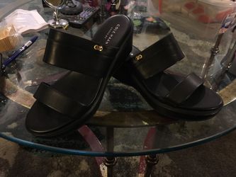 LADIES NEW BLACK OPEN BACK COLE HAAN SANDALS