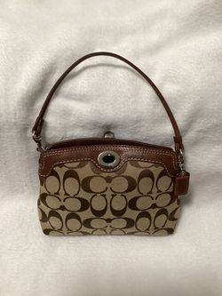Vintage Y2K Coach Signature  Monogram  Mini Turnlock Shoulder Bag