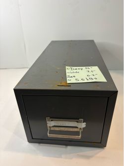 Card File Cabinet Single Drawer Steelmaster Index Box Gray Stackable Vintage
