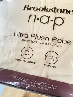 Plush Bath Robe Ivory Color Small Medium