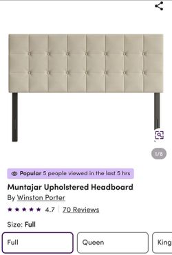 King size upholstered backboard