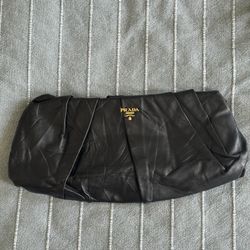 Prada Womens Leather Nappa Clutch Authentic 