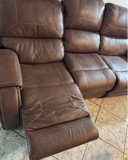 Brown Leather Reclining Sofa Set