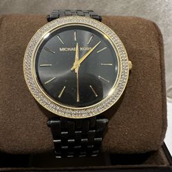 Michael Kors Watch Black Gold