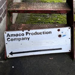 Vintage porcelain sign Amoco production company 