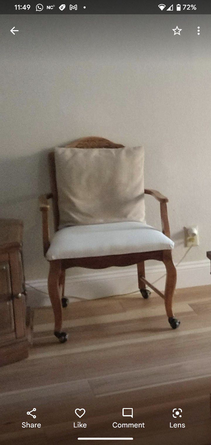 Solid Wood Chairs With Cane Back (3)