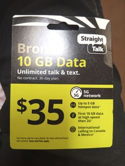 Straight talk bronze 10GB